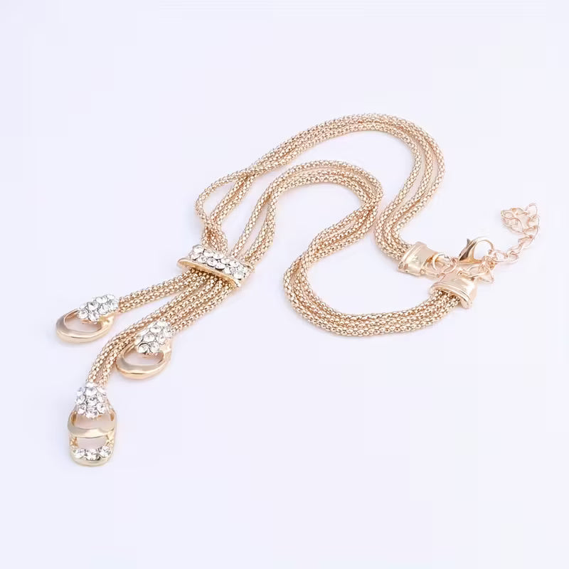 Luxury Gold-Plated Crystal Jewelry Set