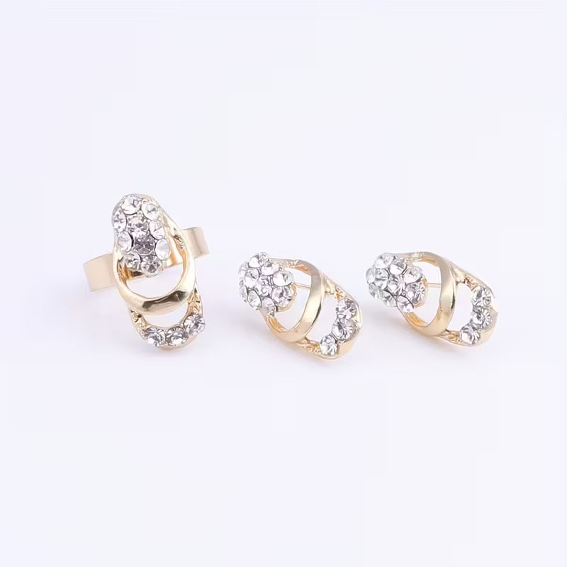Luxury Gold-Plated Crystal Jewelry Set