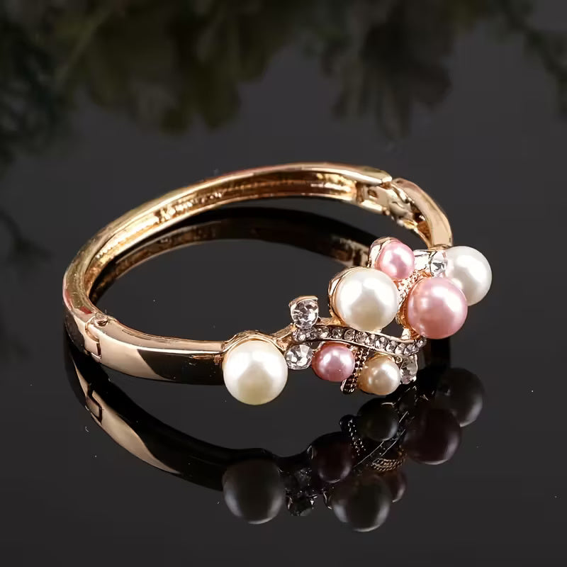 Luxury Pink & White Pearl Jewelry Set