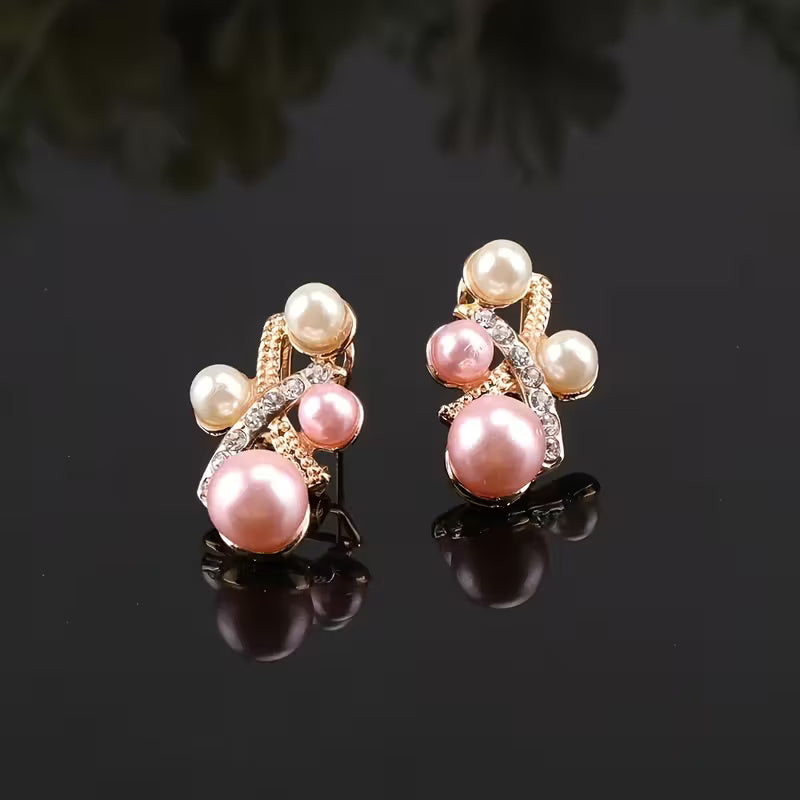 Luxury Pink & White Pearl Jewelry Set
